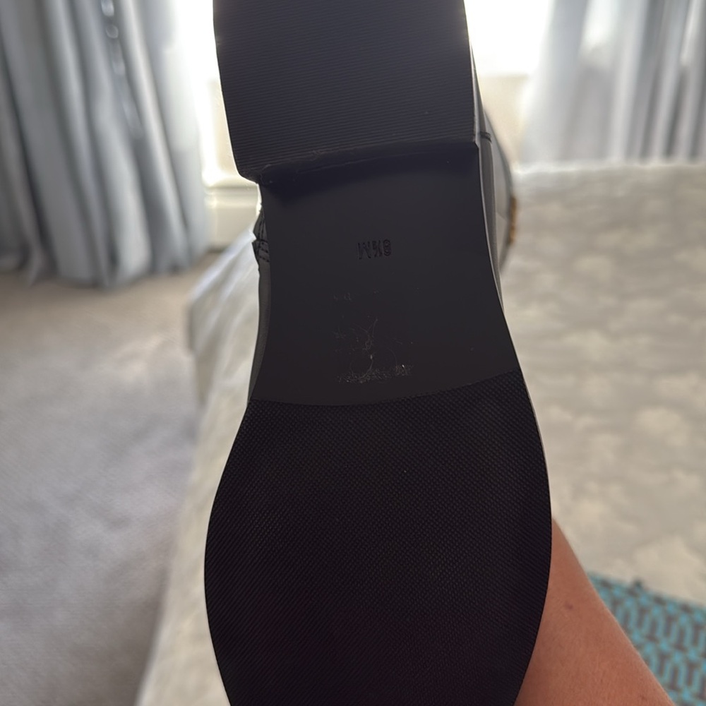 Tory Burch Black Leather Boots with Gold Accents - Picture 3 of 9